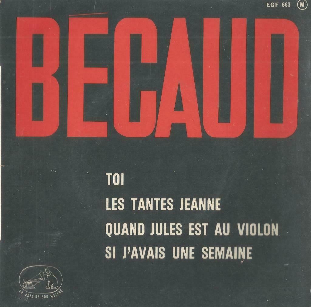 Gilbert Becaud – Toi / Les tantes Jeanne + 2 – Single - EP, Enlèvement ou Envoi, Single, Utilisé, Pop