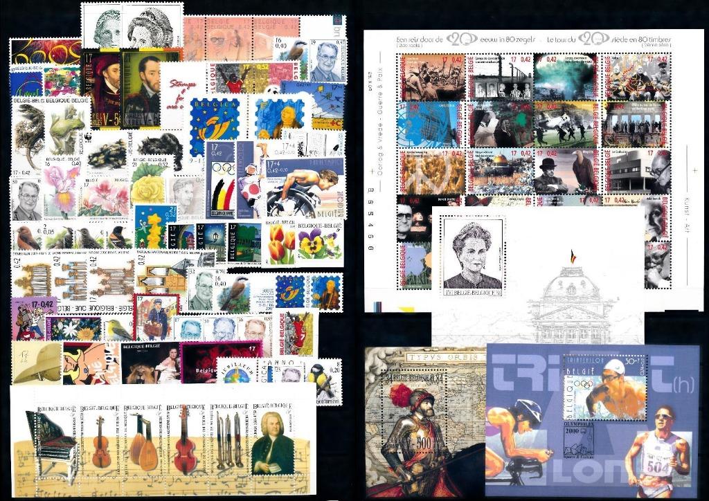 Complete jaargang postzegels België 2000, Postzegels en Munten, Ophalen of Verzenden, Postfris