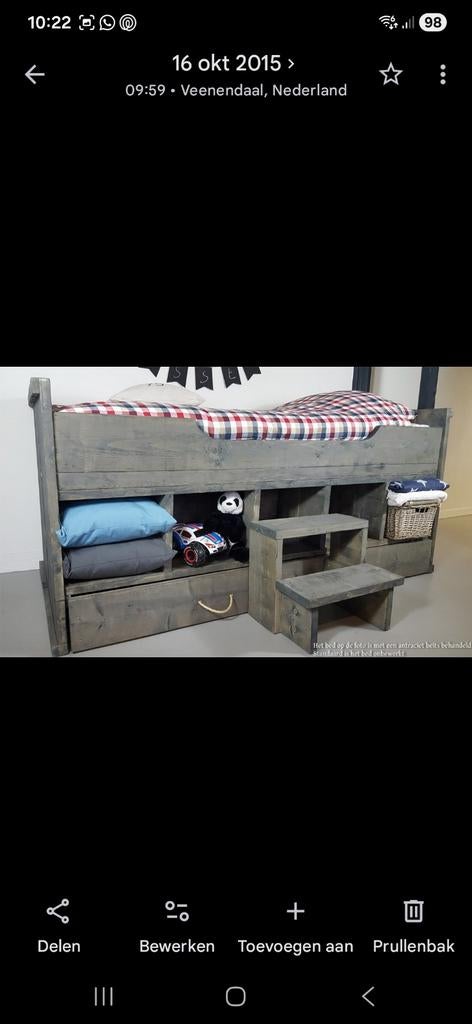 Steigerhouten bed, Ophalen