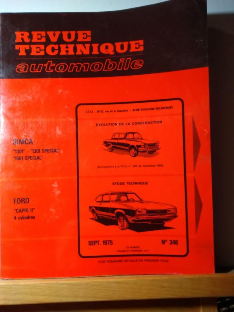 RTA - Ford Capri - Simca 1301 - 1501 - n 348, Verzenden