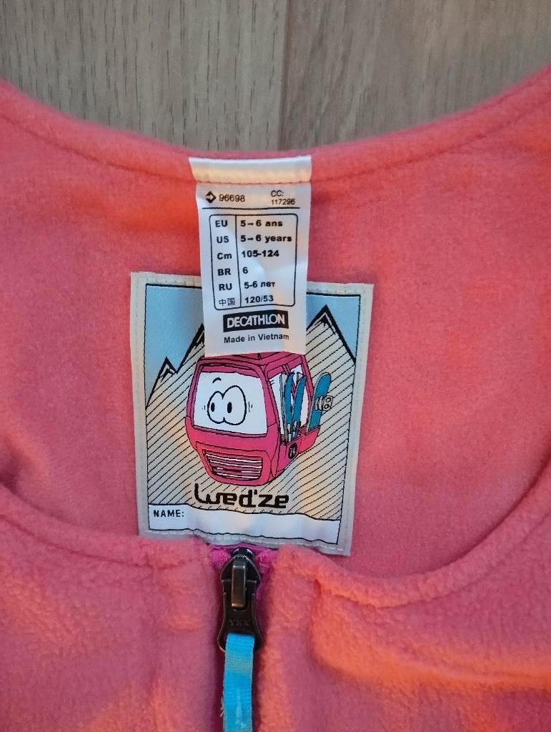Ski-overaals Wedze maat 105-124 (5-6jaar)meisjes roze, Sport en Fitness, Zo goed als nieuw, Kleding, Ski, Ophalen
