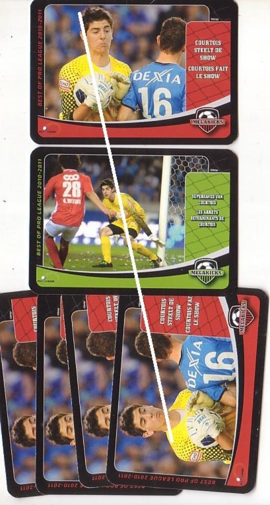 Megakicks / Thibaut Courtois / 2 cards + 4 dubbel, Verzamelen, Verzenden, Zo goed als nieuw, Poster, Plaatje of Sticker