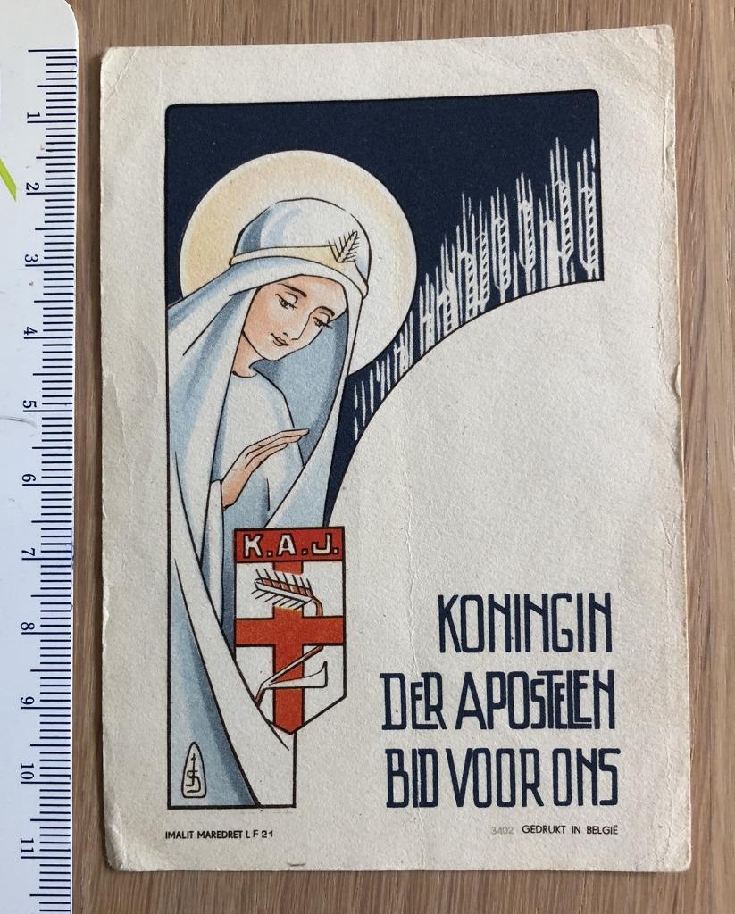 K.A.J. - Koningin der Apostelen bid voor ons – 1950, Enlèvement ou Envoi, Utilisé, Carte ou Gravure, Christianisme | Catholique