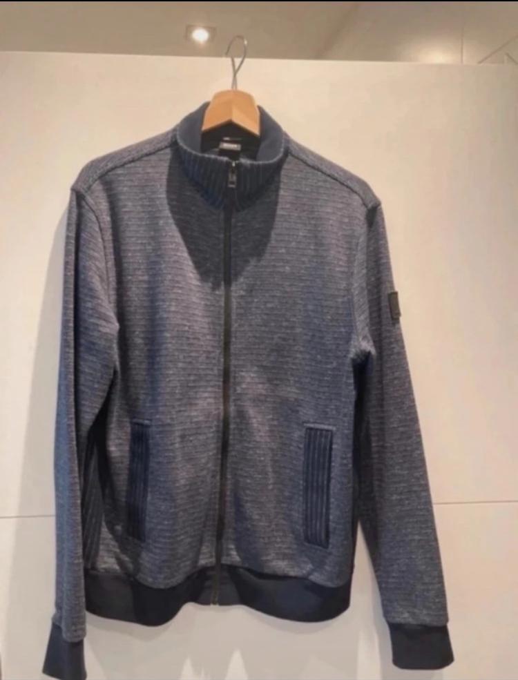 Hugo Boss gilet cardigan longue manche taille S top état, Ophalen, Zo goed als nieuw, Blauw