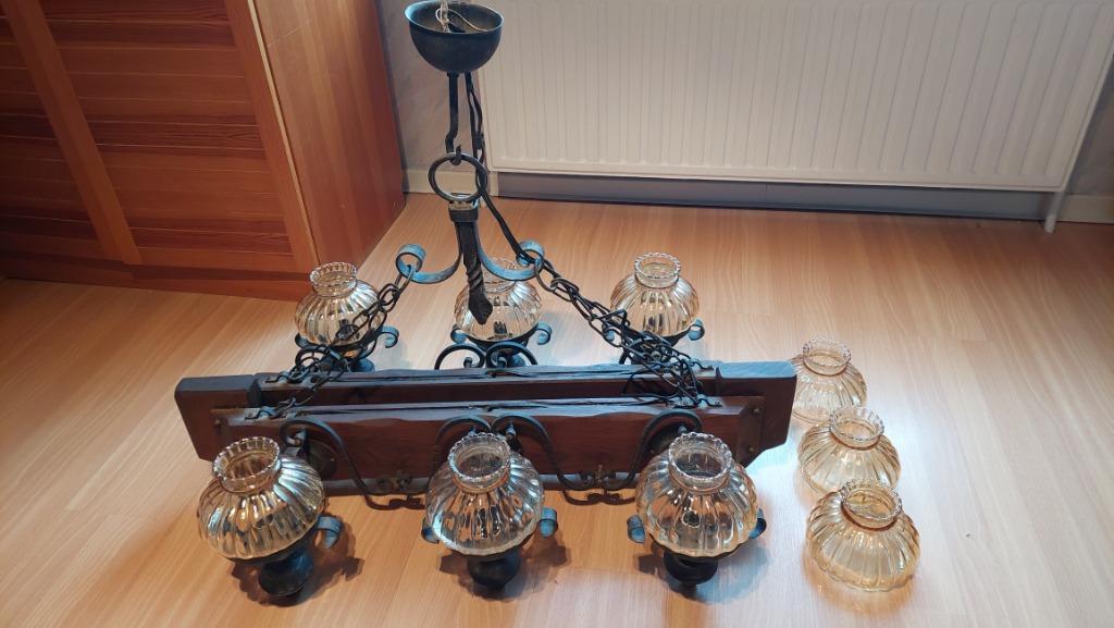 antieke handgemaakte houten luster, Antiek en Kunst, Ophalen