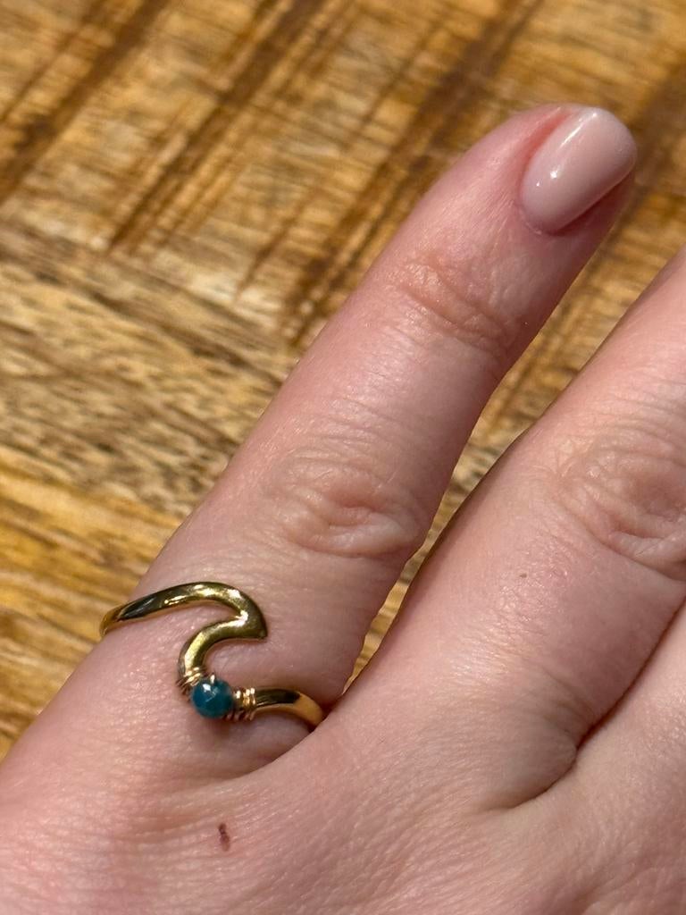 Nieuwe verstelbare RVS ring, Bijoux, Sacs & Beauté, Bagues, Neuf, Enlèvement ou Envoi, Fer ou Acier, Bleu