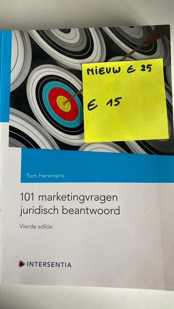 Boek 101 marketingsvragen juridisch beantwoord, Ophalen, Zo goed als nieuw