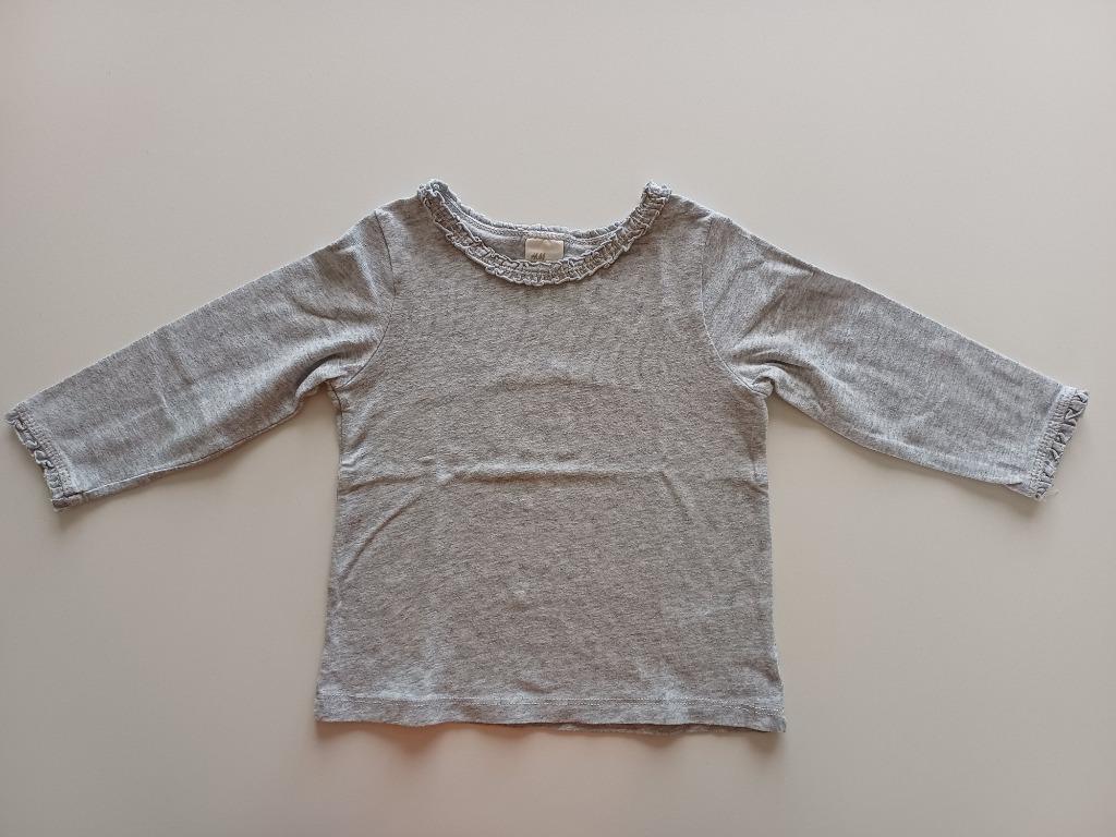Grijs longsleeve T-shirt maat 80 H&M, Kinderen en Baby's, Babykleding | Maat 80, Gebruikt, Meisje, H&M, Ophalen of Verzenden