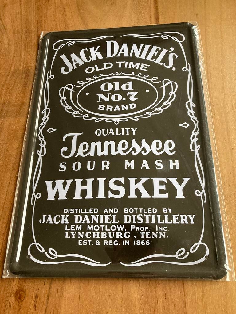 Metalen bord jack daniels 20x30 cm, Ophalen of Verzenden, Nieuw