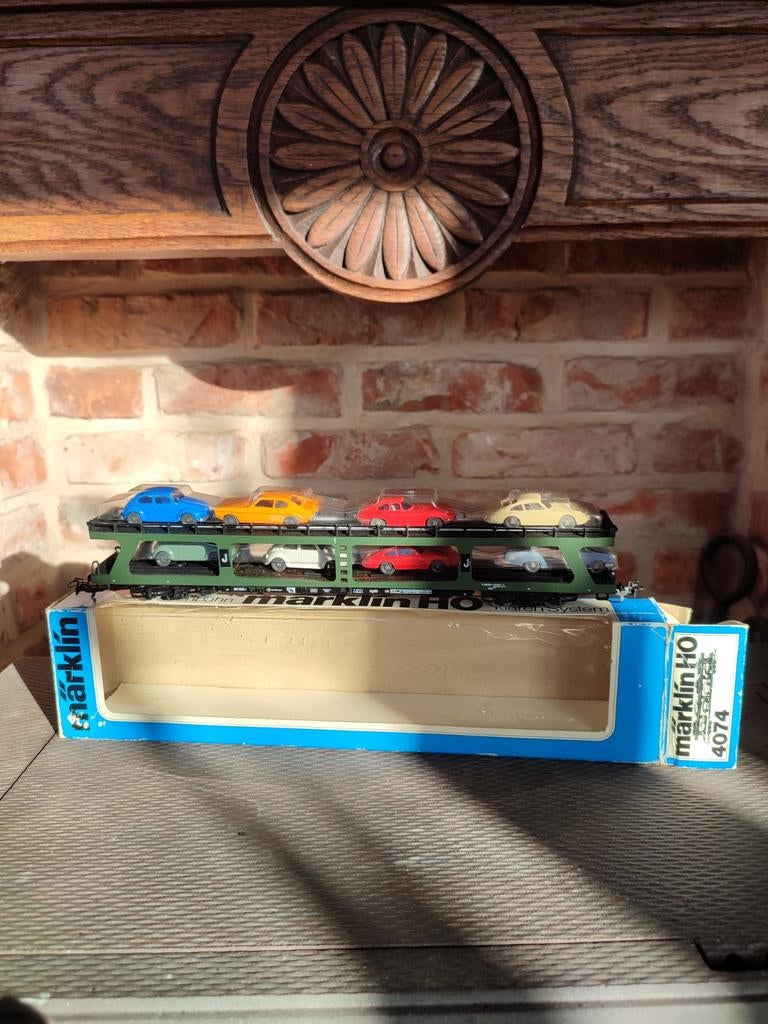 Märklin 4074 - H0 - 2x wagons de transport voitures, Enlèvement ou Envoi, Comme neuf, Train, Modèle réduit