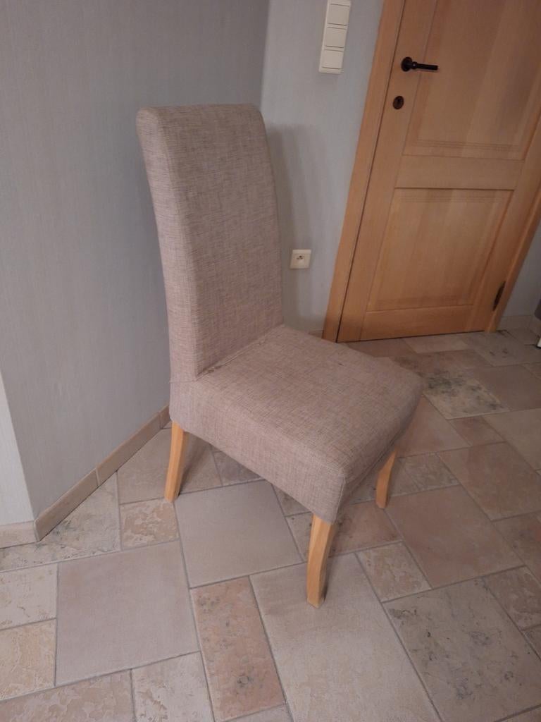 4 eetkamerstoelen met eiken poot en afneembaar, wasbare hoes, Huis en Inrichting, Stoelen, Ophalen