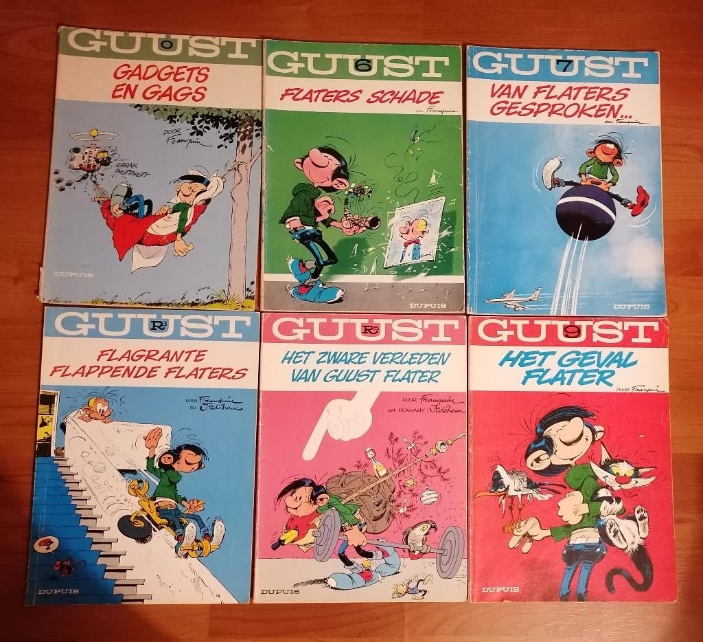 Pakket 6 strips Guust Flater, Ophalen of Verzenden