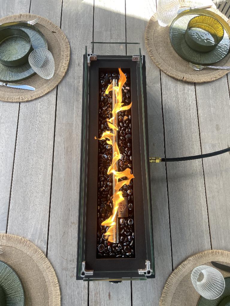 Gasvuurtafel voor tafel met speaker en dansende vlammen, Ophalen, Zo goed als nieuw