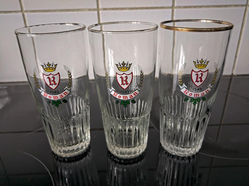 2 GLAZEN ROMAN TE KOOP, Verzamelen, Ophalen of Verzenden, Gebruikt, Bierglas