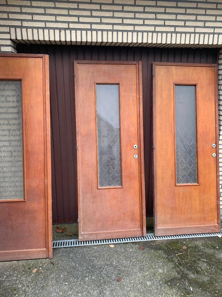 Binnen deur met glas 3 stuks, Ophalen, Glas