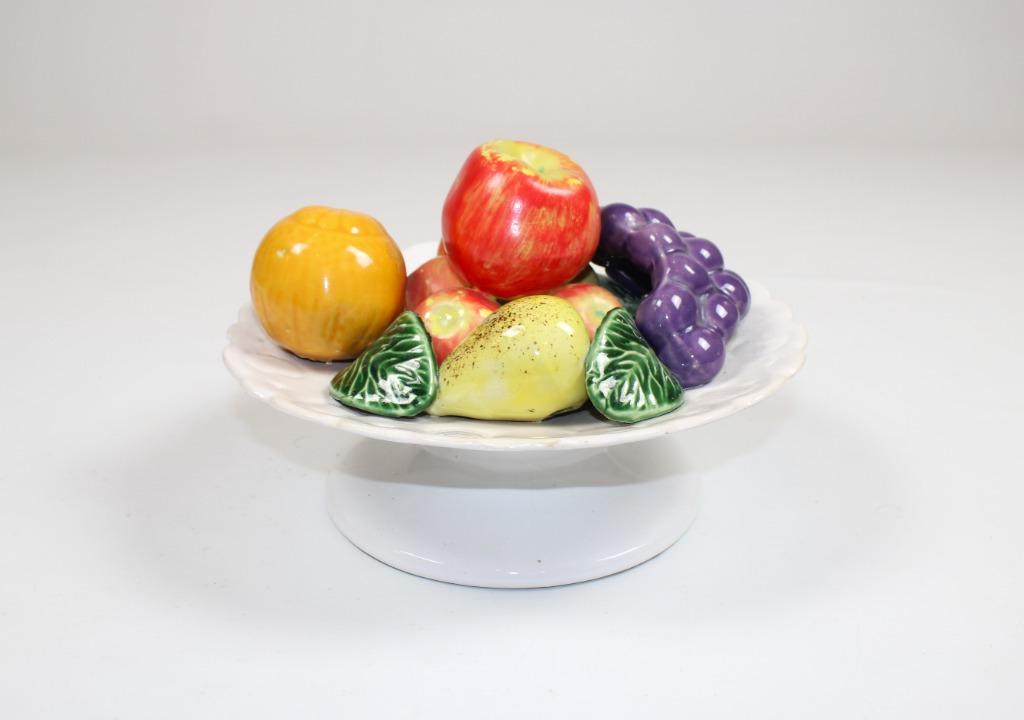 vintage fruitschaal met fruit in keramiek, Antiek en Kunst, Ophalen of Verzenden