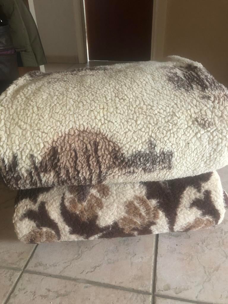 2 wollen dekens sprei, Enlèvement, Comme neuf