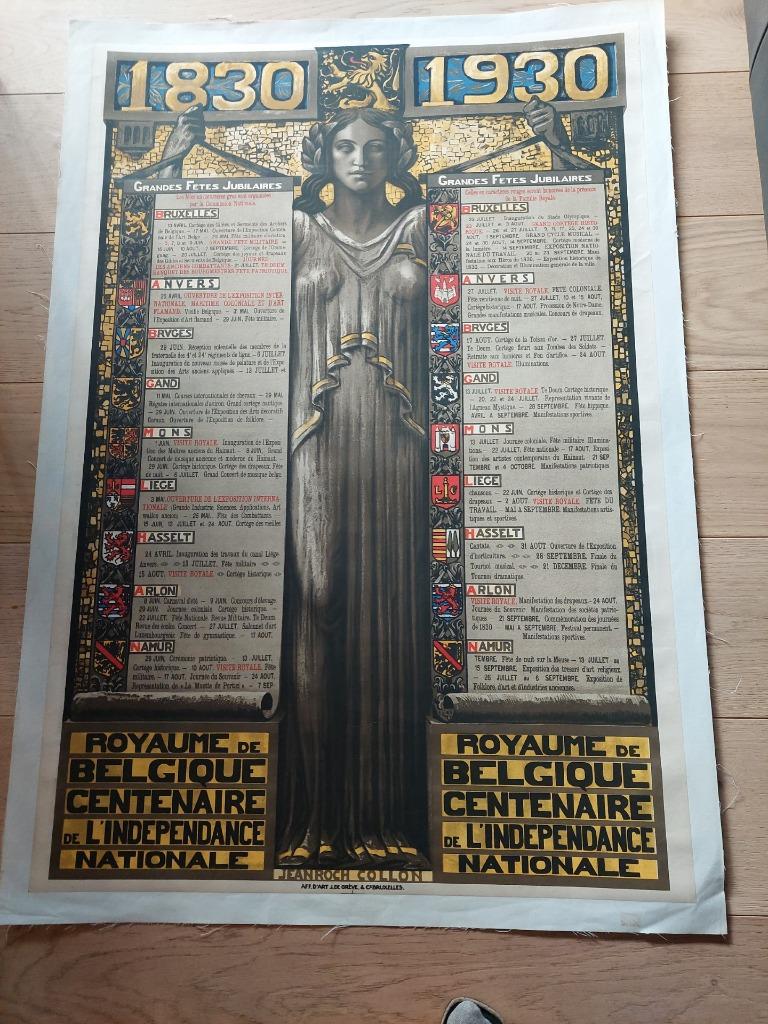 affiche 1830-1930, 100 ans indépendance Belgique, Envoi