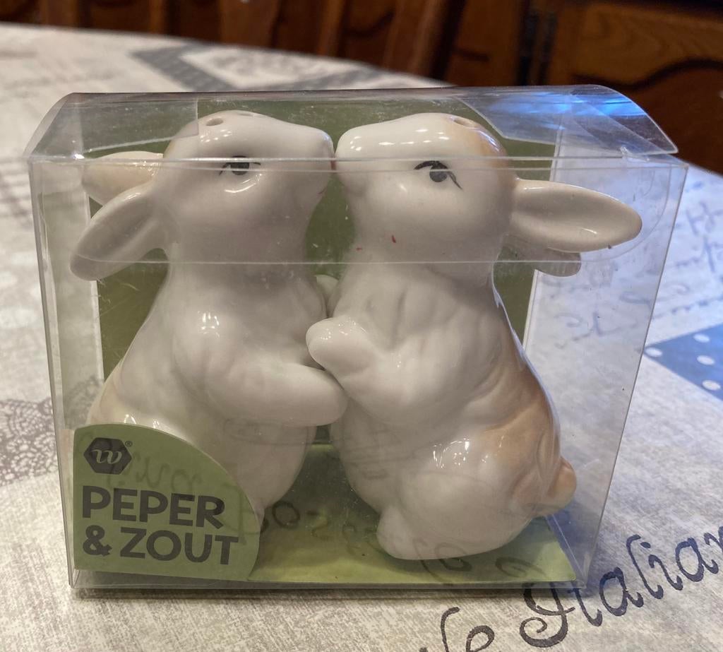 Ensemble sel/poivre lapins en porcelaine., Enlèvement ou Envoi, Neuf