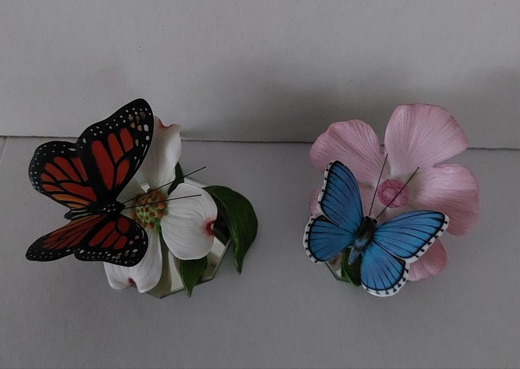 vlinderbeeldjes porselein franklin mint butterfly vlinders, Ophalen of Verzenden