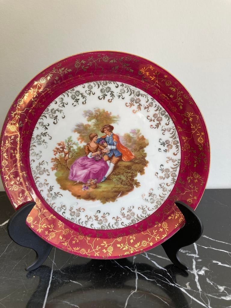 HK Bavaria - assiette - 24 carats - Fragonard - Allemagne, Enlèvement ou Envoi