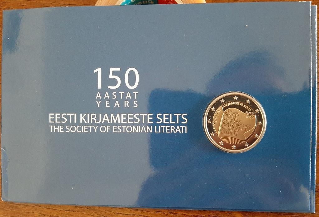 Estland coincard 2022 Literair Genootschap, Postzegels en Munten, Munten | Europa | Euromunten, Ophalen of Verzenden, Estland