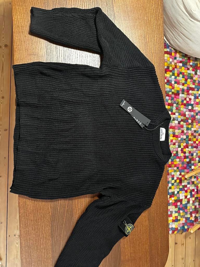 Zwarte knit trui stone island, Kleding | Heren, Verzenden, Zo goed als nieuw, Maat 48/50 (M), Zwart
