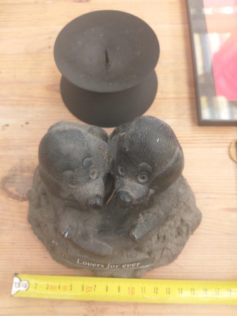 Stenen beeldje ' lovers forever +- 16 cm, Verzamelen, Ophalen, Zo goed als nieuw