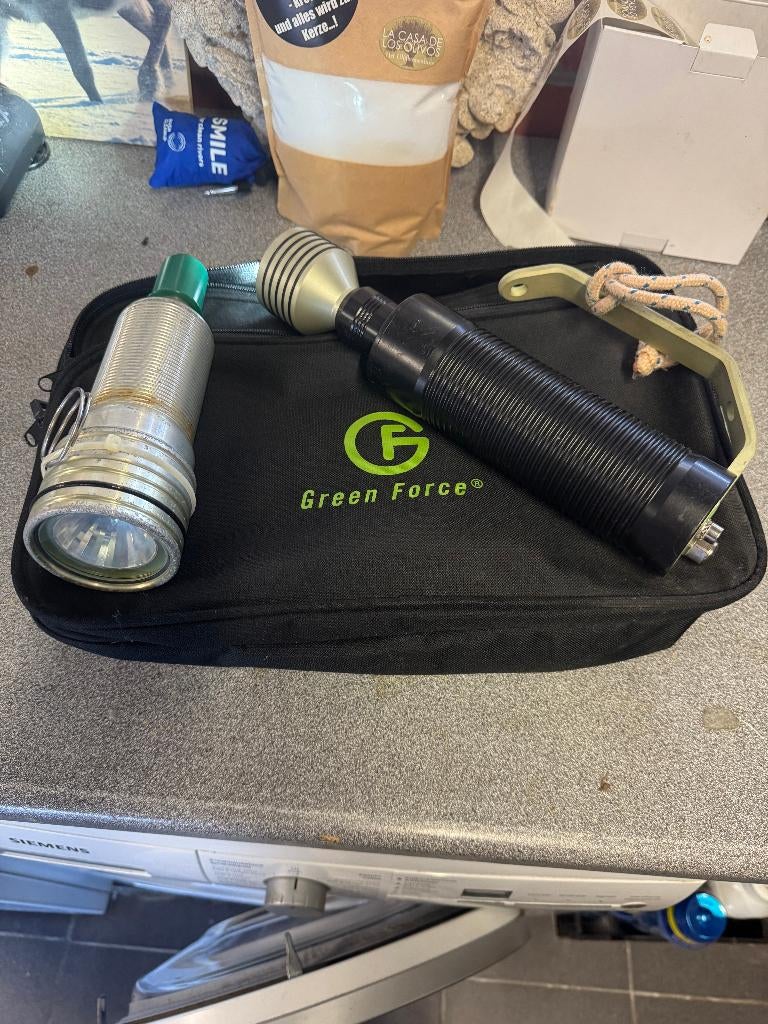 Modulaire Green Force Tristar LED canisterlamp (12V NiMH),, Ophalen, Gebruikt, Duiklamp
