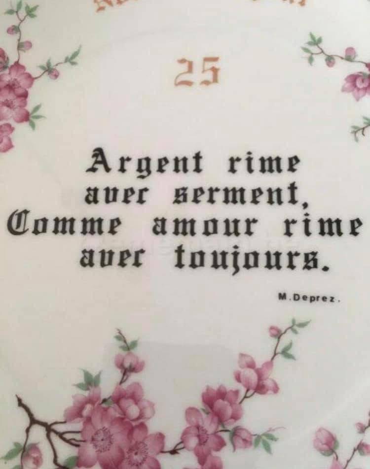 Assiette Noces d’argent – Porcelaine véritable Bavaria, Enlèvement ou Envoi