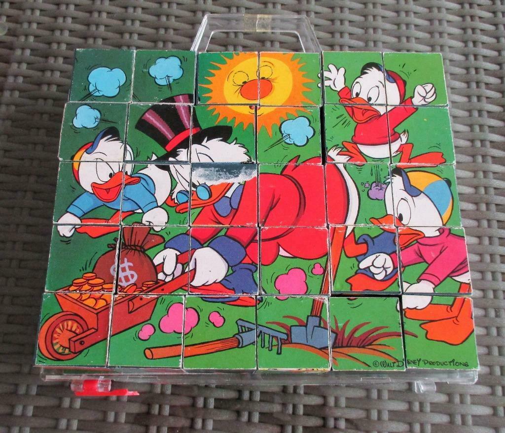 Retro blokpuzzel  met  6 Walt Disney puzzels + vb-blaadjes, Ophalen of Verzenden, Donald Duck, Gebruikt, Overige typen