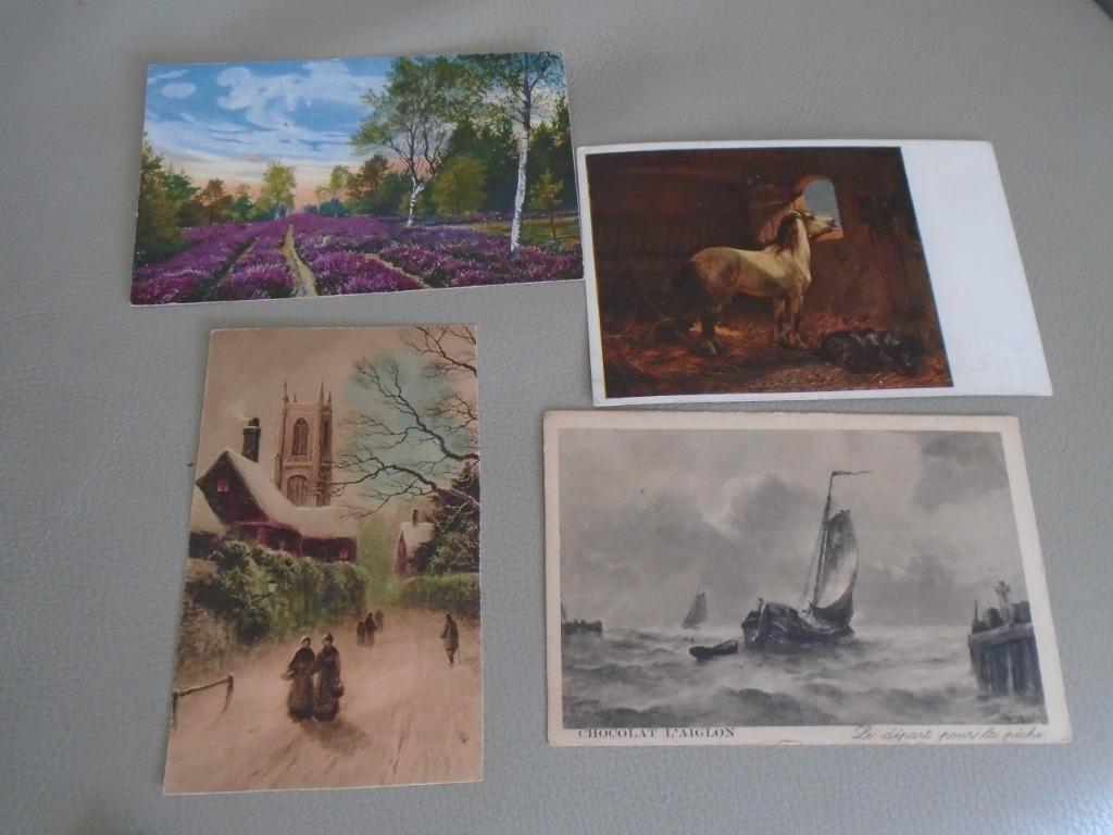 4 KAARTEN „JUNON CHOCOLAATJES” DE ADELAAR „HET HERT/COLLECTI, Ophalen of Verzenden
