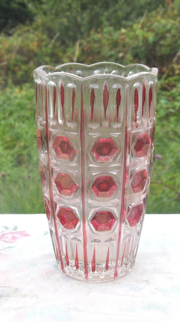 grand vase blanc avec partie vernie rouge, Enlèvement ou Envoi
