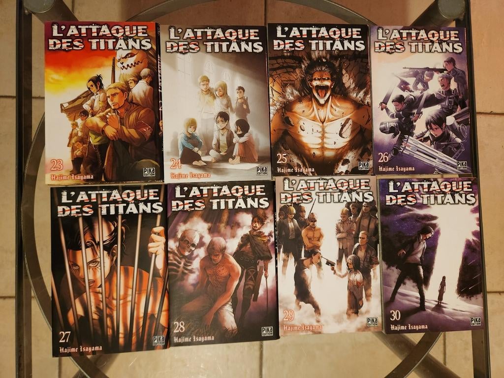 Lot de 8 mangas NEUFS "L'attaque des titans" tomes 23 à 30, Livres, Enlèvement ou Envoi, Neuf, Hajime Isayama, Fiction