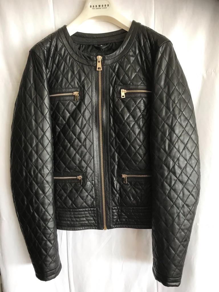 Oakwood korte lederen jas - Maat XL, Zwart, Maat 46/48 (XL) of groter, Ophalen of Verzenden, Zo goed als nieuw