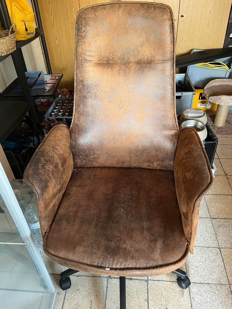 Vintage bureaustoel - € 50,-, Ophalen, Gebruikt, Bruin, Bureaustoel