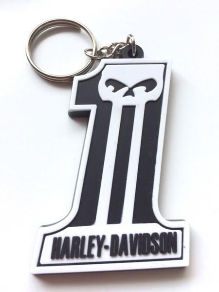 Harley Davidson number 1 skull rubberen sleutelhanger, Enlèvement ou Envoi, Neuf, Marque