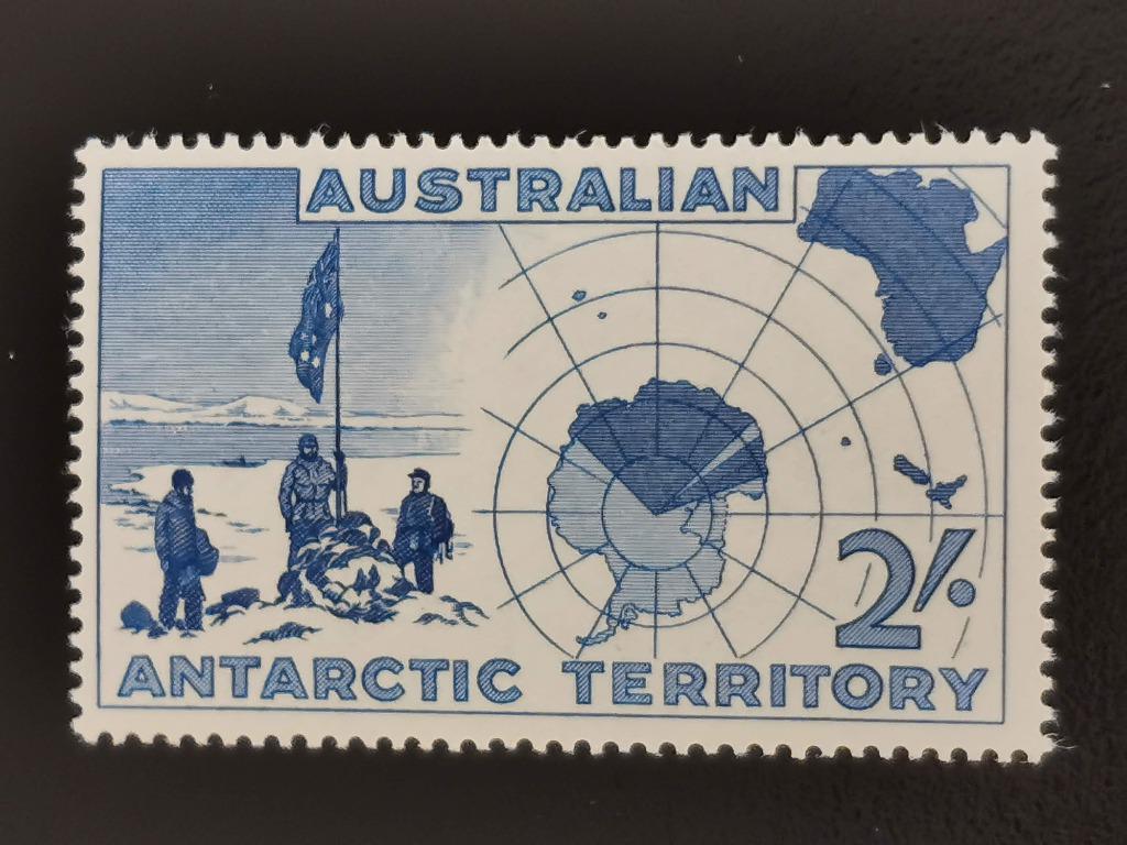 Australian Antarctic 1957 - landkaart en vlag **, Ophalen of Verzenden, Postfris