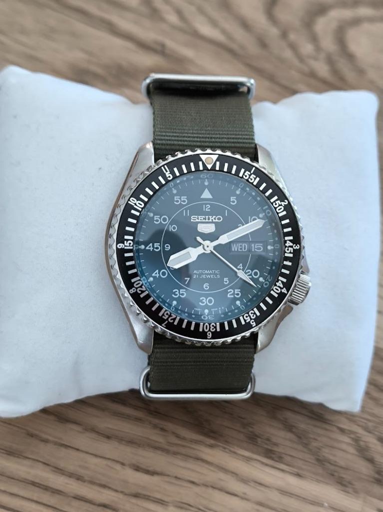 seiko skx007 / skx009 pilot / military 7S26, Seiko, Staal, Polshorloge, Ophalen of Verzenden