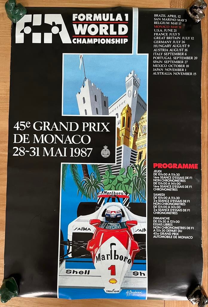 Officiële poster van de F1 GP van Monaco 1987, Verzamelen, Nieuw
