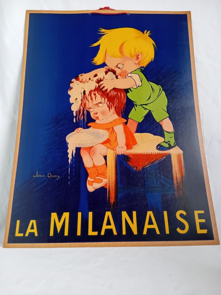 Ancienne publicité cartonné La Milanaise des année 1920, Enlèvement ou Envoi, Utilisé, Panneau publicitaire