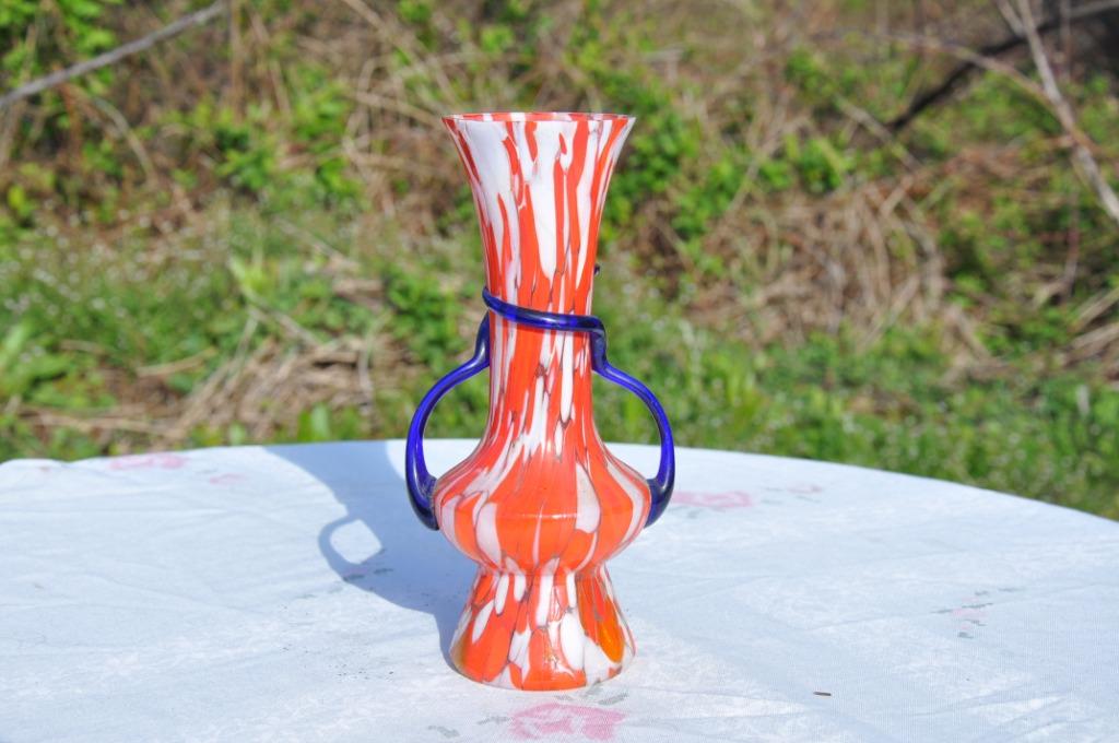 vase murano blanc orange bleu, Enlèvement ou Envoi