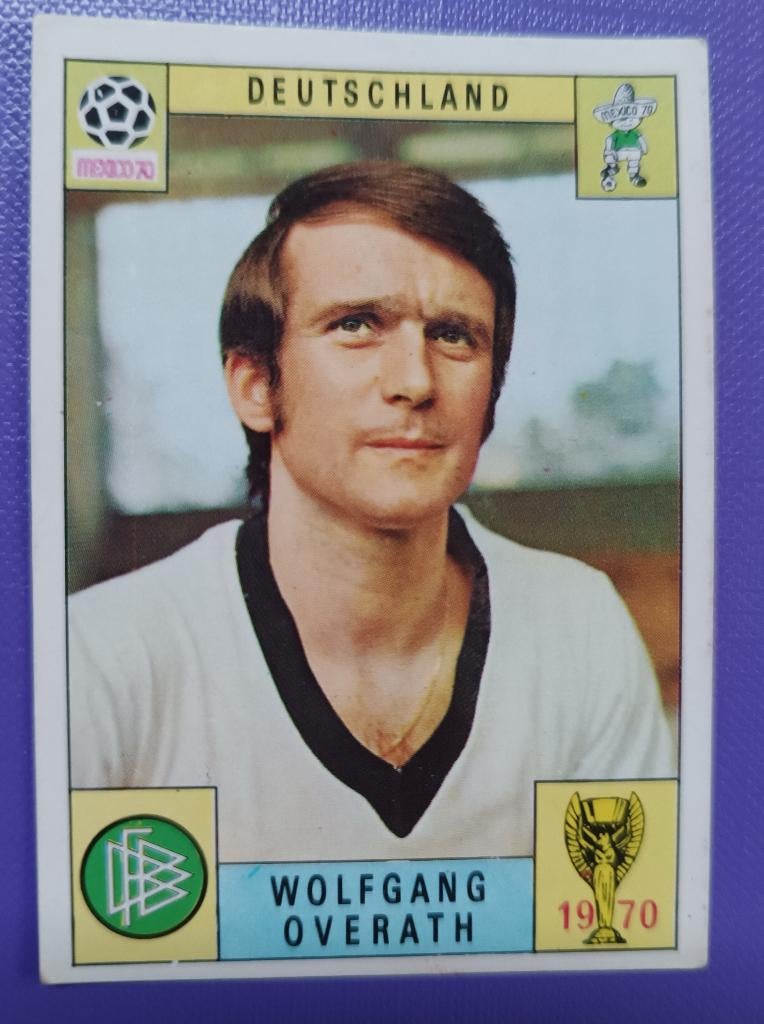 Carte Panini Coupe du monde foot 1970 au Mexique 70 OVERATH, Envoi