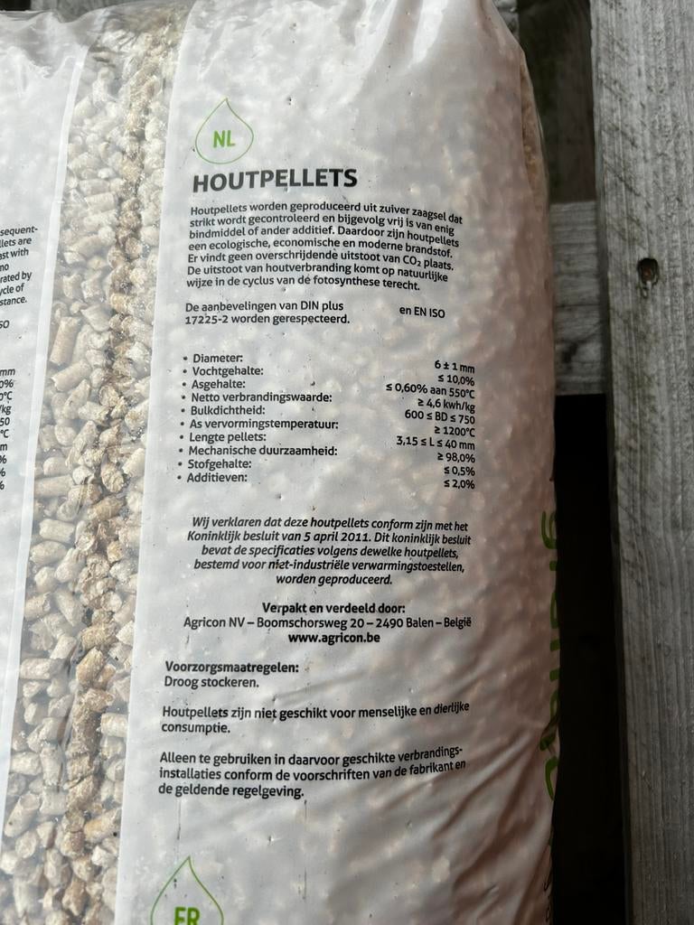 Houtpellets Granelco 100% naaldhout, Ophalen