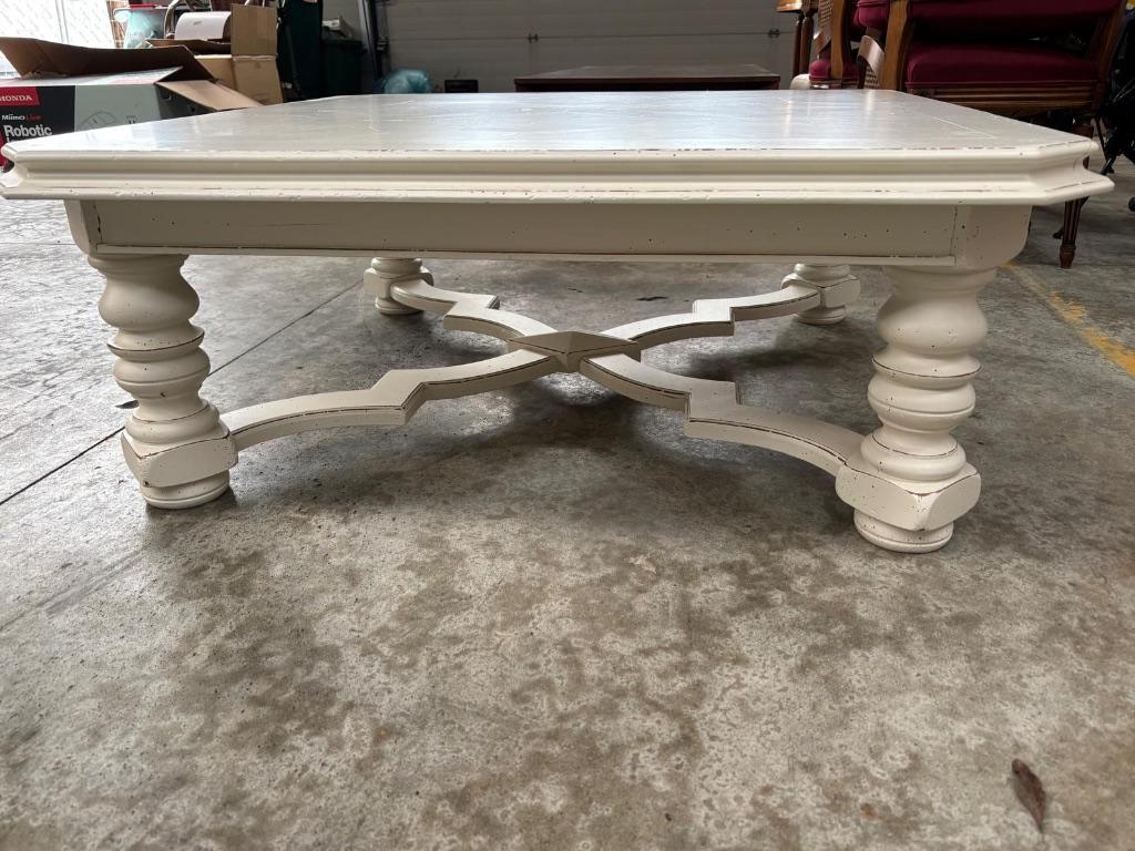 Salontafel & bijzettafel kerselaar, wit geverfd, Ophalen, Zo goed als nieuw, Kersenhout