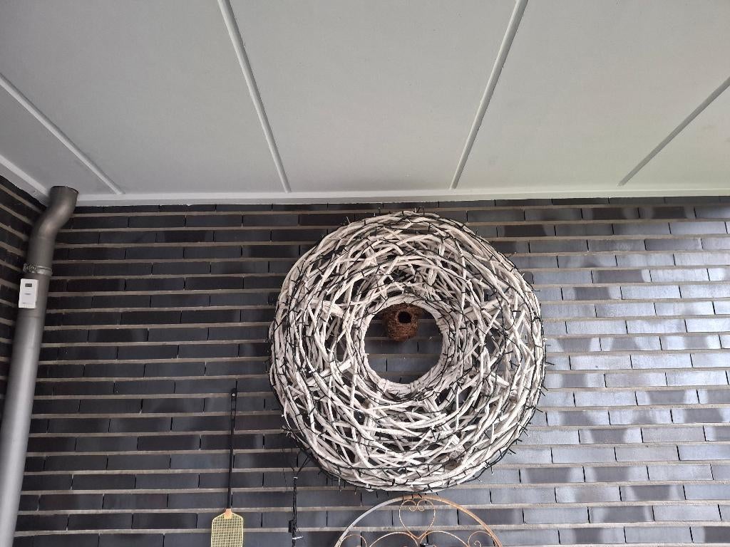 decoratie houten ring vol met kerstlampjes, Ophalen, Zo goed als nieuw