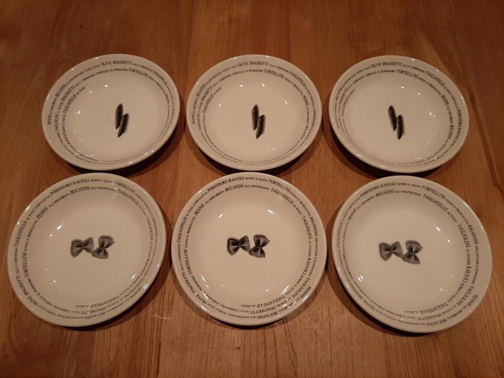Pastaborden - set van 6 stuks (Quadrifoglio Italy), Ophalen, Zo goed als nieuw, Bord(en)