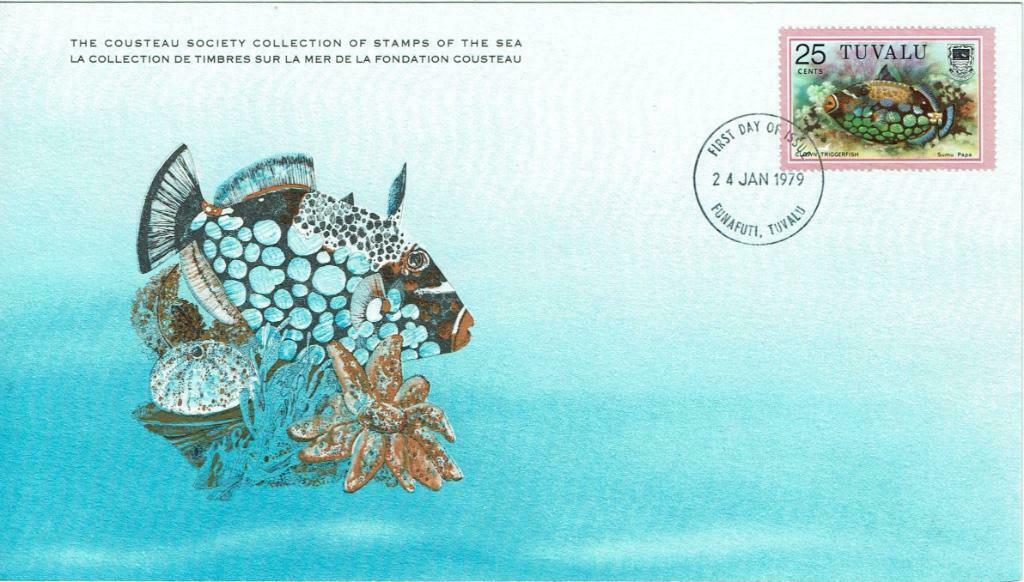 FDC Tuvalu Michel 92 Jacques Cousteau Calypso, Verzenden