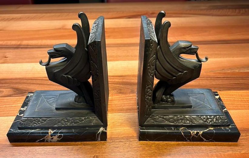 Gotische boekensteunen., Antiek en Kunst, Ophalen of Verzenden