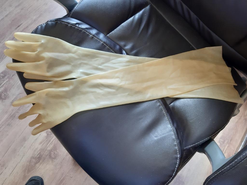 très longs gants en latex transparent, Envoi, Comme neuf